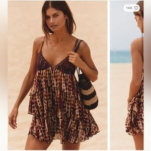 Anthropologie Celandine Shell Cutout Mini Babydoll Dress